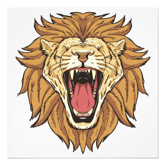 beautiful lion head design foto afdruk (Voorkant)
