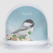 Beautiful Little Bird & Flowers Personalized Sneeuwbol (Voorkant)