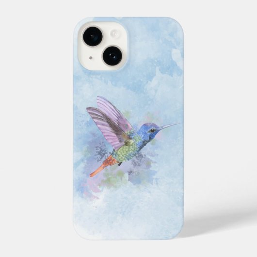 Beautiful Little Hummingbird Watercolor Bird Art iPhone Hoesje (Achterkant)