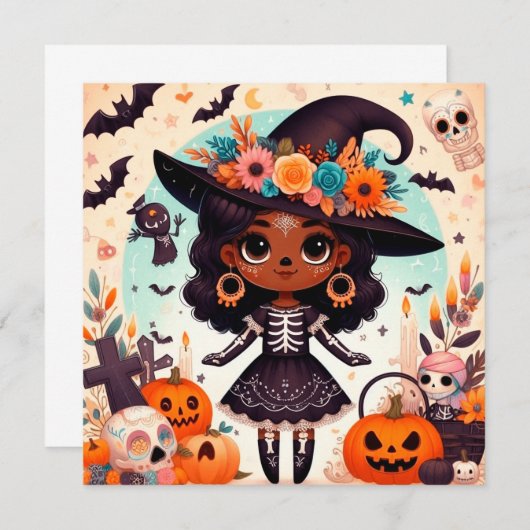 Beautiful little witch halloween party (Voorkant / Achterkant)