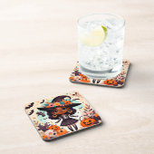 Beautiful little witch halloween party bier onderzetter (Rechterzijde)