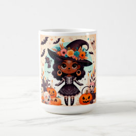 Beautiful little witch halloween party koffiemok