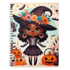 Beautiful little witch halloween party notitieboek