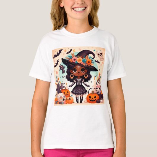 Beautiful little witch halloween party t-shirt (Voorkant)
