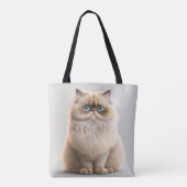 BEAUTIFUL LONGHAIR BIRMAN CARTOON CAT TOTE BAG (Achterkant)