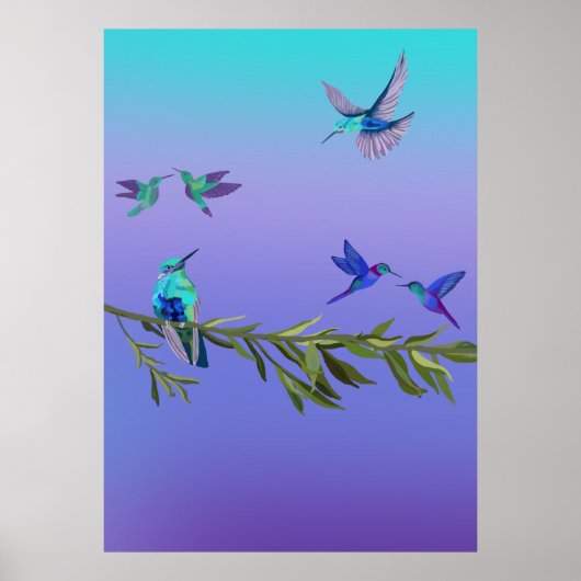 Beautiful love birds wall art poster (Voorkant)