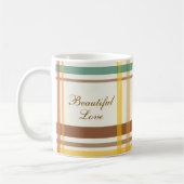 Beautiful Love Cozy Tartan Plaid Koffiemok (Links)