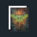 Beautiful Luna Moth Painting Briefkaart<br><div class="desc">A colorful luna moth fantasy painting AI generated art</div>