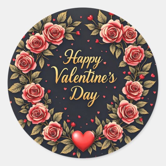 Beautiful Luxury Floral Love Modern Collection Ronde Sticker (Voorkant)