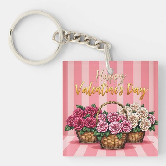 Beautiful Luxury Floral Love Popular Collection Sleutelhanger (Voorkant)