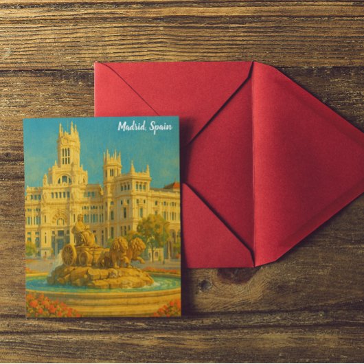 Beautiful Madrid Spain Vintage Travel Art Briefkaart
