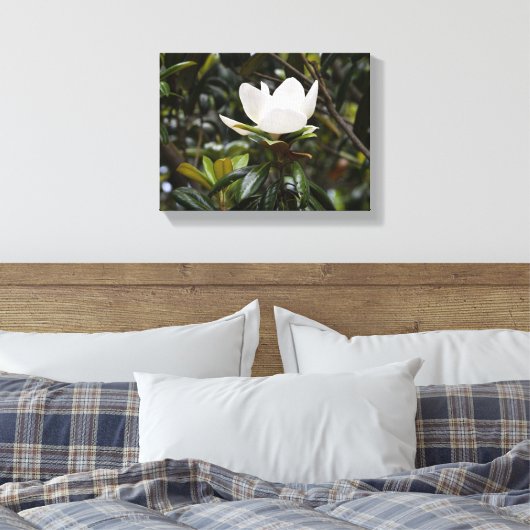Beautiful Magnolia Flower Canvas Afdruk (Insitu (Slaapkamer))