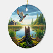 Beautiful Mallard Duck Keepsake Keramisch Ornament (Links)