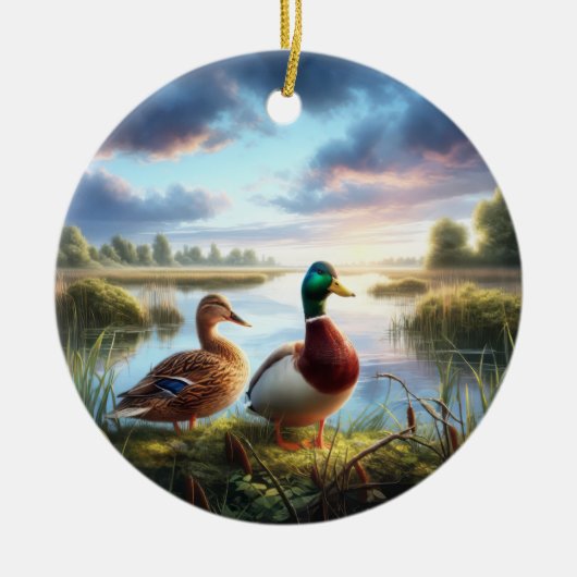 Beautiful Mallard Ducks Keepsake Keramisch Ornament (Voorkant)