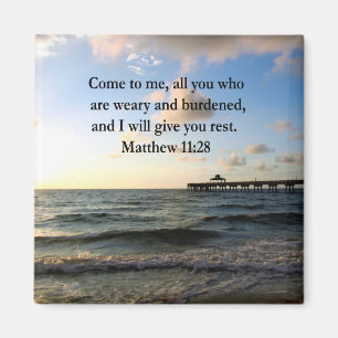 BEAUTIFUL MATTHEW 11:28 SCRIPTURE VERSE MAGNEET