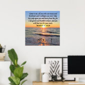 BEAUTIFUL MATTHEW 11:28 SUNRISE FOTO-ONTWERP POSTER (Thuiskantoor)
