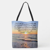 BEAUTIFUL MATTHEW 11:28 SUNRISE FOTO-ONTWERP TOTE BAG (Achterkant)