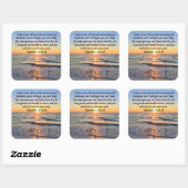 BEAUTIFUL MATTHEW 11:28 SUNRISE FOTO-ONTWERP VIERKANTE STICKER (Vel)