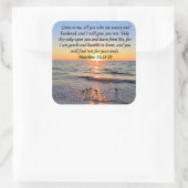 BEAUTIFUL MATTHEW 11:28 SUNRISE FOTO-ONTWERP VIERKANTE STICKER (Tas)
