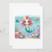 beautiful mermaid kawaii kaart (Voorkant / Achterkant)
