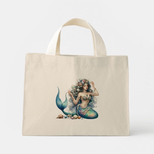 Beautiful Mermaid Large Tote Bag (Achterkant)