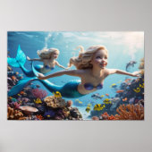 Beautiful Mermaid Twins - Underwater Adventure  Poster (Voorkant)