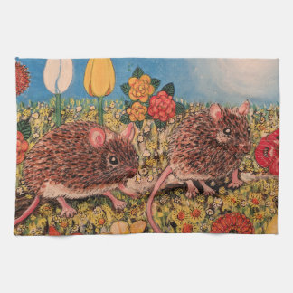  Beautiful mice with flowers Kitchen Towel  Theedoek