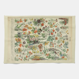 Beautiful Millot Fleur Illistration Print Theedoek
