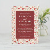 Beautiful Minimal Tulip Flower Fall Wedding Kaart (Staand voorkant)