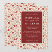 Beautiful Minimal Tulip Flower Fall Wedding Kaart (Voorkant / Achterkant)