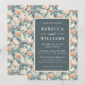 Beautiful Minimal Tulip Flower Spring Wedding Kaart (Voorkant / Achterkant)