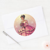Beautiful Mis Quince Años Celebration Design Ronde Sticker (Envelop)
