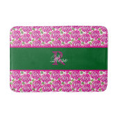 Beautiful Modern Hot Pink Magenta Roses Monogram  Badmat (Voorkant)
