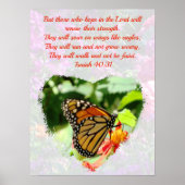 BEAUTIFUL MONARCH BUTTERFLY ISAIAH 40:31 VERSE POSTER (Voorkant)