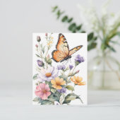 Beautiful Monarch Butterfly Watercolor Briefkaart (Staand voorkant)