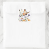 Beautiful Monarch Butterfly Watercolor Vierkante Sticker (Tas)