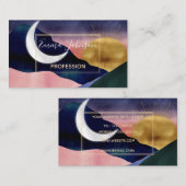 Beautiful Mountain River Moon Sunset Design Visitekaartje (Voorkant / Achterkant)