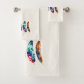 Beautiful Multicolor Boho Feathers - Graphic Art Bad Handdoek (Insitu)