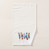 Beautiful Multicolor Boho Feathers - Graphic Art Bad Handdoek (Handdoek)