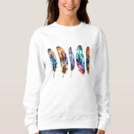 Beautiful Multicolor Boho Feathers - Graphic Art Trui