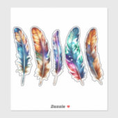 Beautiful Multicolor Boho Feathers - Graphic Vinyl Sticker (Vel)