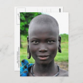 Beautiful Mursi Woman with Pierced Ears Briefkaart (Voorkant / Achterkant)
