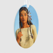 Beautiful Native American Woman Indigenous Outfit Ornament (voorkant)