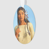Beautiful Native American Woman Indigenous Outfit Ornament (voorkant)