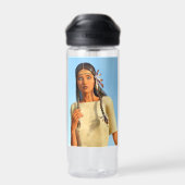 Beautiful Native American Woman Indigenous Outfit Waterfles (Achterkant)