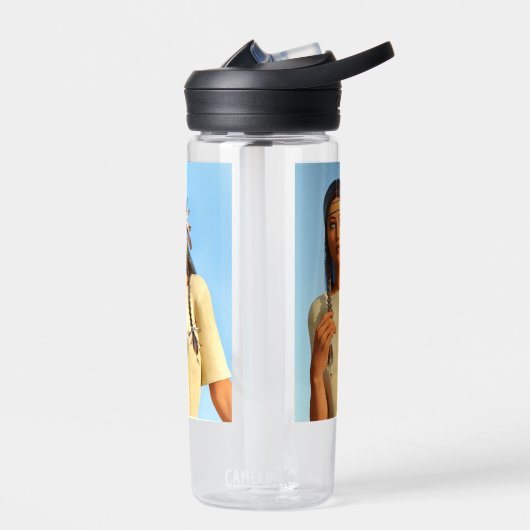 Beautiful Native American Woman Indigenous Outfit Waterfles (Links)