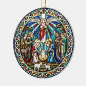 Beautiful Nativity Scene Holy Family Angel Keramisch Ornament (Links)