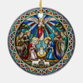 Beautiful Nativity Scene Holy Family Angel Keramisch Ornament (Achterkant)