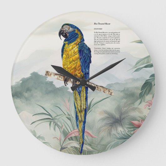 Beautiful nature inspired Endangered Macaw Grote Klok (Voorkant)