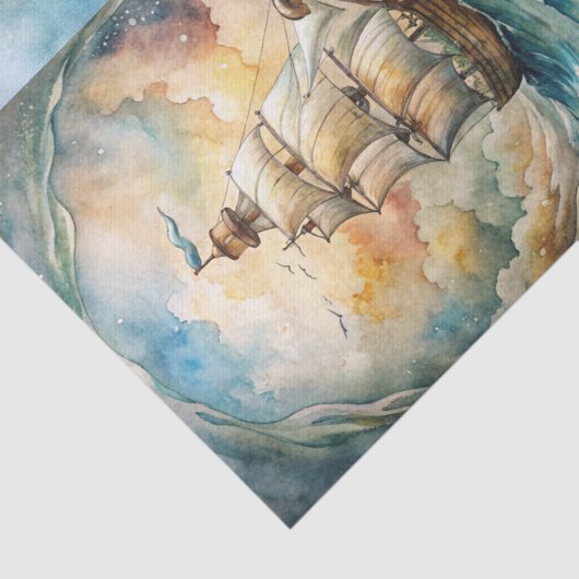 Beautiful Nautical Themed Decoupage Tissuepapier (Detail)